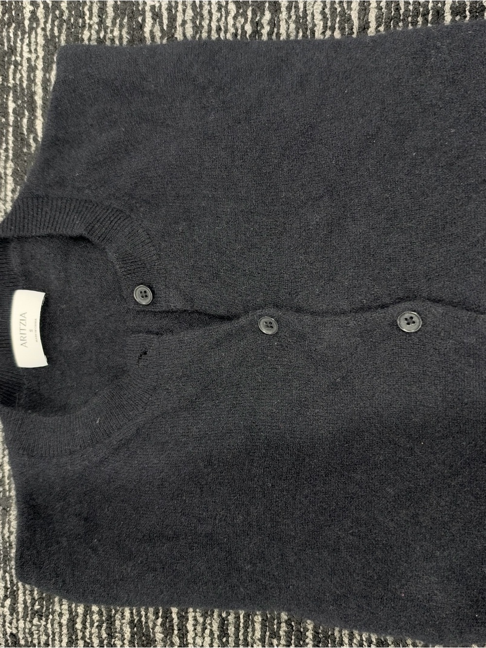 Aritzia woman Black Zip-Up Knit Sweater